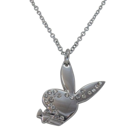 Playboy Necklace Bunny Pendant Swarovski Crystals NWT Authentic RARE Licensed xo - Picture 8 of 9